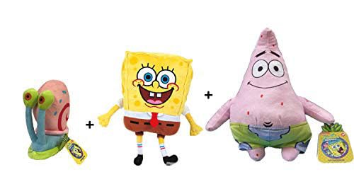 HDmirrorR Spongebob - Pack 3 Peluches Bob (18cm) + Patrick (22cm) + Gary (13cm) - Qualität Soft von BOB ESPONJA