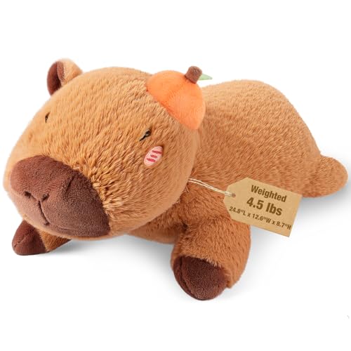 Bobbie & Laxi 63,5 cm & 2 kg Capybara gewichtete Stofftiere in Orange, kuschelige und weiche Kinder-Plüschtierkissen als Begleiter mit Abnehmbarer Ceramsit-Tasche, Geschenke für Erwachsene, Kinder Bobbie & Laxi 63,5 cm & 2 kg Capybara gewichtete Stofftiere in Orange, kuschelige und weiche Kinder-Plüschtierkissen als Begleiter mit Abnehmbarer Ceramsit-Tasche, Geschenke für Erwachsene, Kinder von Bobbie & Laxi