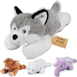 Bobbie & Laxi 63,5cm & 2kg Husky gewichtete Stofftiere für Komfort, kuschelige und weiche Kinder-Plüschtierkissen als Begleiter, große Plüschtiere mit abnehmbarer Ceramsit-Tasche, Geschenke für Kinder Bobbie & Laxi 63,5cm & 2kg Husky gewichtete Stofftiere für Komfort, kuschelige und weiche Kinder-Plüschtierkissen als Begleiter, große Plüschtiere mit abnehmbarer Ceramsit-Tasche, Geschenke für Kinder von Bobbie & Laxi