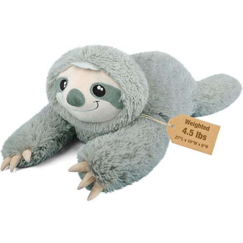 Bobbie & Laxi 68,6 cm & 2 kg Faultier gewichtete Stofftiere, kuschelige und weiche Kinder-Plüschtierkissen als Begleiter, große Plüschtiere mit Abnehmbarer Ceramsit-Tasche, Geschenke für Kinder Bobbie & Laxi 68,6 cm & 2 kg Faultier gewichtete Stofftiere, kuschelige und weiche Kinder-Plüschtierkissen als Begleiter, große Plüschtiere mit Abnehmbarer Ceramsit-Tasche, Geschenke für Kinder von Bobbie & Laxi