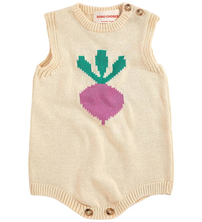 Bobo Choses Body ohne Ärmel - Strick - Pixel Sugar Beet - Offwhi - Bobo Choses - 9 mt - Body ärmellos von Bobo Choses