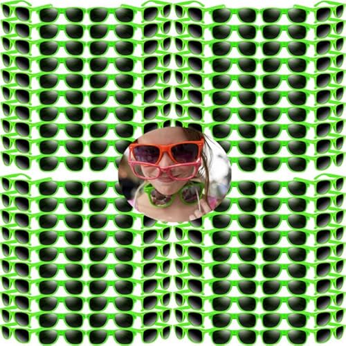 10 Stück Sonnenbrillen, Retro Sonnenbrille, Partygeschenke, Geschenktütenfüller, lustiges Geschenk für Strand, Pool, Geburtstagsparty,Sonnenbrille UV400,Kinder und Erwachsene (10, Grüner Stil) von Boboeitody