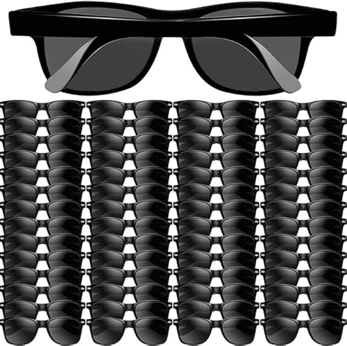 100 Stück Schwarze Party Sonnenbrille, Neon Sonnenbrille Vintage Sonnenbrillen Set Retro Lustige Party Brille für Strand Hochzeit Partypool Partyzubehör Geburtstagsparty Zubehör für Frauen Männer von Boboeitody