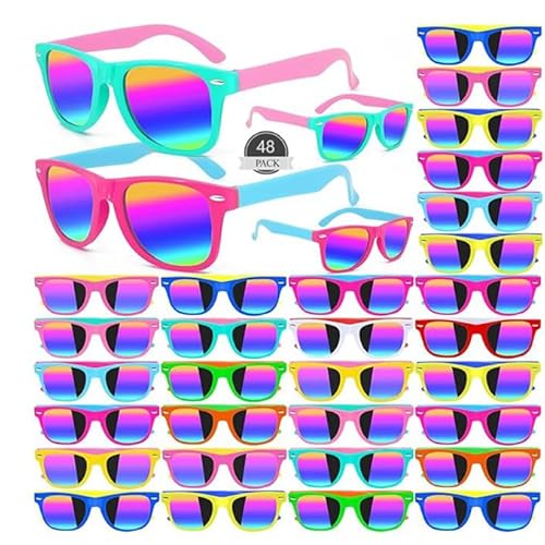 48 Stück Kinder Sonnenbrille, Neonfarben Sonnenbrille, Partyzubehör, Geschenktütenfüller, Lustiges Geschenk für Strand, Pool,Geburtstags Party,Kinder Sonnenbrille Jungen Mädchen (12-Farben-Stil, 48) 48 Stück Kinder Sonnenbrille, Neonfarben Sonnenbrille, Partyzubehör, Geschenktütenfüller, Lustiges Geschenk für Strand, Pool,Geburtstags Party,Kinder Sonnenbrille Jungen Mädchen (12-Farben-Stil, 48) von Boboeitody