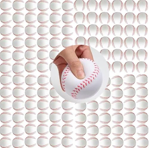 5-50 Stück Stressball, 6 cm Mini Stress Sportbälle Schaum Antistressball, Stressabbau Bälle enthalten Baseball, Schaumstoffbälle Stressbälle FüR Kinder Und Erwachsene (Baseball Stil-6CM, 20) von Boboeitody