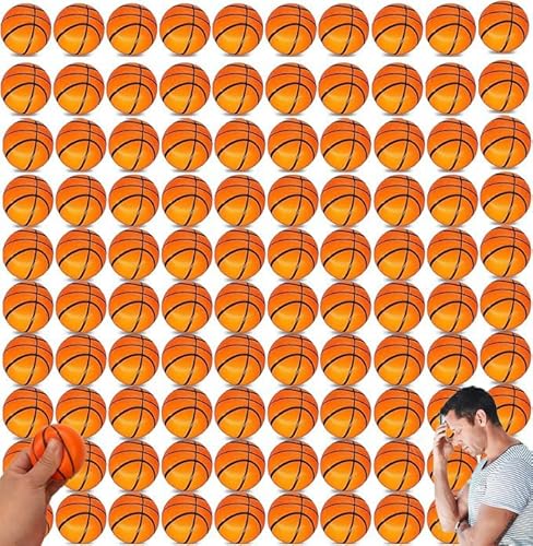 50Pcs Stressbälle, Mini Basketball, 5cm Mini-Stress-Übungsbälle,Antistressball,Mini Stressbälle Schaumstoff-Anti-Stress-Bälle, Softbälle, Basketball-Stressbälle, Anti-Stress-Bälle, Basketball ﻿ von Boboeitody