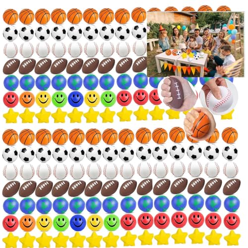 70Stück Stressball, 6-8.6cm Mini Sportbälle, Antistressball für Kinder und Erwachsene,Schaumstoffbälle,Stressabbau-Ballspielzeug,Party Geschenke,für Party-Verschiedene Ballstile von Boboeitody
