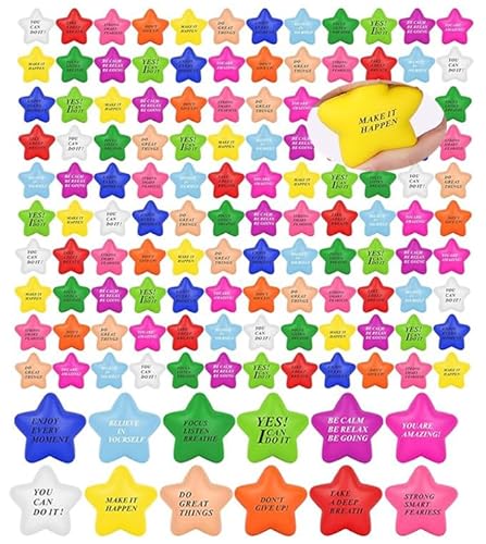 72 Stück Motivierende Anti Stress bälle , 5.5cm Sternform Antistressball für Kinder Erwachsene Lustige Quetschball Squeeze Bälle Spielzeugball zur Linderung von Angst und Wut als Geschenk Mitgebsel 72 Stück Motivierende Anti Stress bälle , 5.5cm Sternform Antistressball für Kinder Erwachsene Lustige Quetschball Squeeze Bälle Spielzeugball zur Linderung von Angst und Wut als Geschenk Mitgebsel von Boboeitody