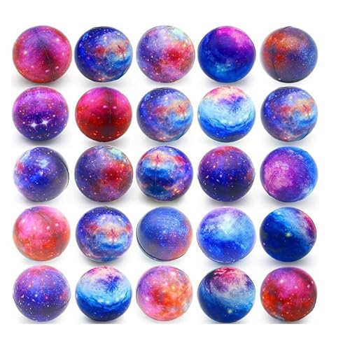 96 Stücke Galaxy Stress Balls Bulk für Kinder Erwachsene 5.08CM Raum Squeeze Angst Fidget Sensory Balls Kinder Outer Space Mini Relief Balls für Geburtstagsparty Bevorzugungen Finger Übung Schule von Boboeitody