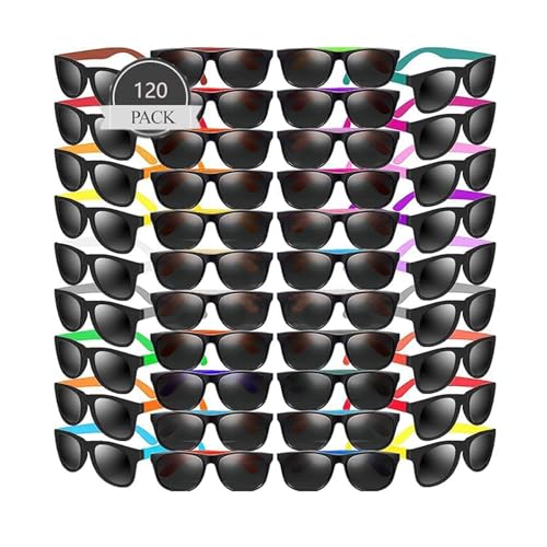 Boboeitody 120 Stück Neon Sonnenbrille,20 Farben Party Sonnenbrille 80'er Stil bunte Neuheit Sonnenbrille,Kid Teen Erwachsener Partygeschenke (20-Farben-Stil) von Boboeitody