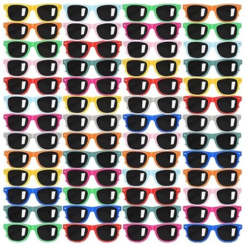 Boboeitody 48/60/120/144 Stück Sonnenbrillen Neonfarben, Partygeschenke, Geschenktütenfüller, lustiges Geschenk für Strand, Pool, Party, Geburtstagsparty (12 Farben, 60) von Boboeitody