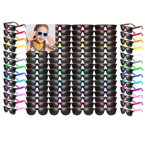 Boboeitody 48 Stück NeonSonnenbrille Party 8-Farben Neon Party Sonnenbrille 80'er Stil bunte Neuheit Sonnenbrille,Partygeschenke, Geschenktütenfüller,Kid Teen Erwachsener (8 Colors Style, 48) von Boboeitody