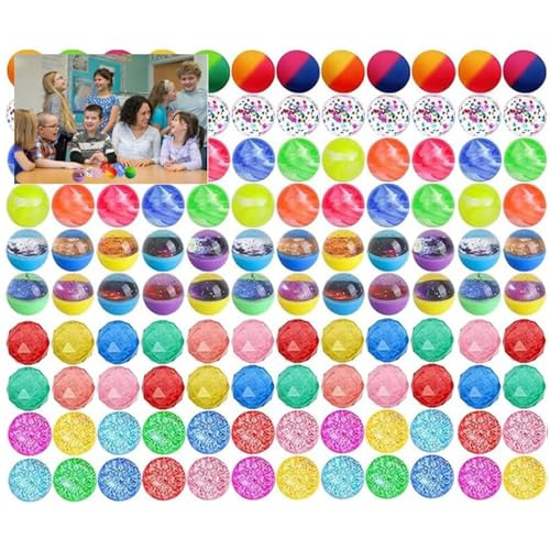 Boboeitody 6 Stile flummies für kinder mitgebsel kindergeburtstag, 6-60 Stück 32mm flummi kindergeburtstag gastgeschenke-Flummi Planeten Spielzeug Geschenk-Party-Zubehör (32mm-Gemischte Farben, 60) von Boboeitody