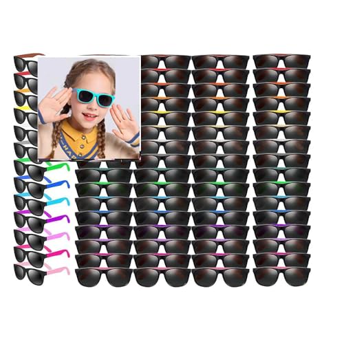 Boboeitody 60 Stück Neon Sonnenbrille Party,Partygeschenke,10-Farben Neon Party Sonnenbrille 80'er Stil bunte Neuheit Sonnenbrille (10-Farben-Stil) von Boboeitody