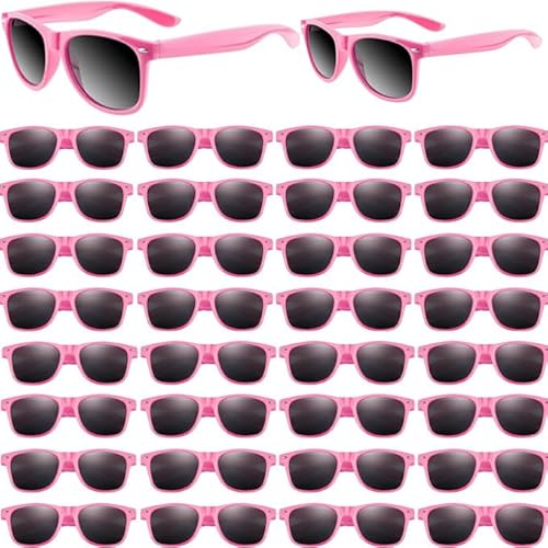 Boboeitody 60 Stück Sonnenbrillen Bulk Beach Party Sonnenbrillen Kinder 6+ Jahren Unisex Erwachsener Retro Klassisch Partybrillen Goody Bag Fillers für Geburtstagsfeier Pool (Pink) von Boboeitody