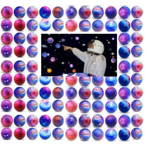 Galaxy Stressbälle Packung mit 20 Stück 6.3cm, Squeeze Anxiety Fidget Sensory Balls für Kinderund Erwachsene mit Weltraum-Thema, tolles Spielzeug für Partygeschenke (Lila 6.3cm/2.5 Zoll, 20) von Boboeitody