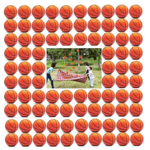Mini-Basketball-Stressbälle, 60Stück Mini Basketball für Kinder Erwachsene,6.35cm Sportbälle Basketball-Stressbälle,Kleine Basketball Stress Bälle für Geburtstag Party Geschenk Füller Schule Belohnung von Boboeitody