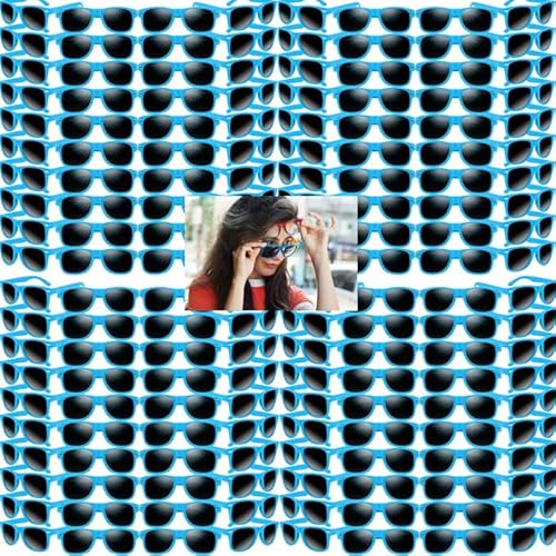 Neon Sonnenbrillen Bulk 70 Pack Sonnenbrillen Gastgeschenke Party Sonnenbrillen Goody Bag Filler für Geburtstagsparty Strand Pool Party,Hochzeit,Geeignet für Kinder/Erwachsene﻿ (Blauer Stil, 70) von Boboeitody