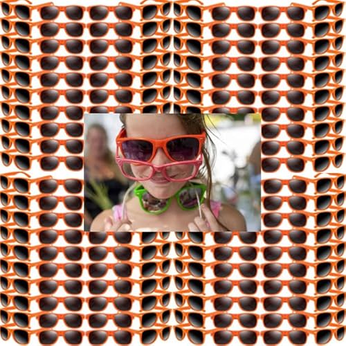 Neon Sonnenbrillen Bulk 70 Pack Sonnenbrillen Gastgeschenke Party Sonnenbrillen Goody Bag Filler für Geburtstagsparty Strand Pool Party,Hochzeit,Geeignet für Kinder/Erwachsene (Orange Stil, 70) von Boboeitody