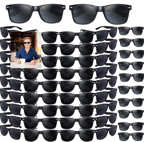 Neon Sonnenbrillen Bulk 70 Pack Sonnenbrillen Gastgeschenke Party Sonnenbrillen Goody Bag Filler für Geburtstagsparty Strand Pool Party,Hochzeit,Geeignet für Kinder/Erwachsene (Schwarzer Stil, 70) von Boboeitody