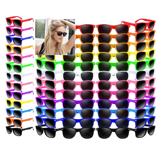 Partybrillen Set, 50 Pack 10 Farbe Neon Sonnenbrillen für Kinder & Erwachsene,Neon Sonnenbrille Party Gefälligkeiten Bulk für Geburtstag Party Zubehör,Strand,Pool Party Bevorzugungen,Goody Bag Partybrillen Set, 50 Pack 10 Farbe Neon Sonnenbrillen für Kinder & Erwachsene,Neon Sonnenbrille Party Gefälligkeiten Bulk für Geburtstag Party Zubehör,Strand,Pool Party Bevorzugungen,Goody Bag von Boboeitody