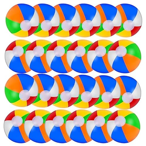 Regenbogen Strand Bälle (50 Pack), 16 Zoll-aufblasbare Regenbogen-Strandbälle für Kinder, ideal für Pool-Spielzeug, Strand-Thema-Party-Dekorationen und Spiele im Freien (16 Zoll 50 Pack) von Boboeitody