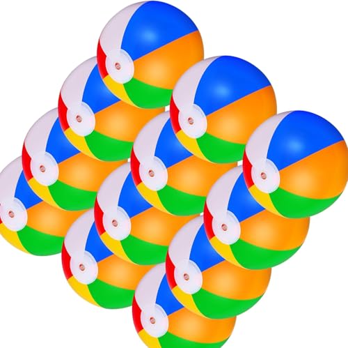 Regenbogen Strand Bälle (60 Pack), 12 Zoll-aufblasbare Regenbogen-Strandbälle für Kinder, ideal für Pool-Spielzeug, Strand-Thema-Party-Dekorationen und Spiele im Freien (12 Zoll 60 Pack) von Boboeitody