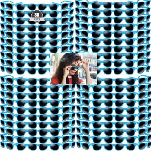 Retro Sonnenbrillen Bulk, 30 Pack polarisiert Günstige Neon Sonnenbrillen Bulk für Frauen und Männer,für Geburtstagsparty Beach Pool Party Hochzeit Party, Blauer Retro Sonnenbrillen Bulk, 30 Pack polarisiert Günstige Neon Sonnenbrillen Bulk für Frauen und Männer,für Geburtstagsparty Beach Pool Party Hochzeit Party, Blauer von Boboeitody