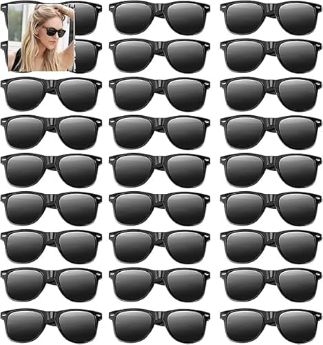 Retro Vintage Sonnenbrillen Bulk, 6/10/18/20 Pack polarisiert Günstige Neon Sonnenbrillen Bulk für Strand Hochzeit Partypool Partyzubehör Geburtstagsparty für Frauen und Männer (18, Schwarze) von Boboeitody