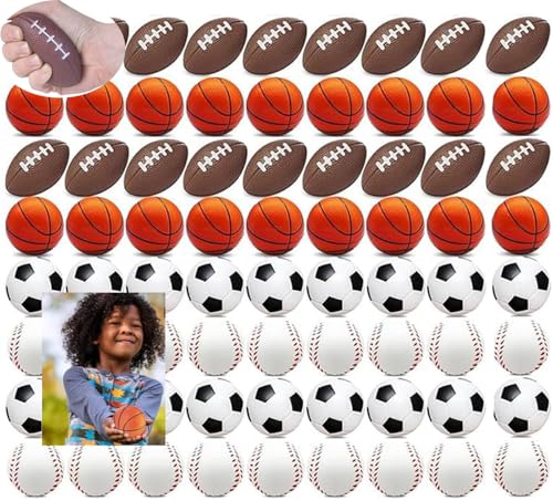 Squeeze Toys,Mini Sportbälle,4-104 pcs Schaumstoffbälle, quetschbar, 5cm Mini-Schaumstoffbälle, Fußball, Basketball, Baseball, Rugby für Party-Zubehör Kinder&Erwachsene (5-5.5cm Mixed Ball, 4) Squeeze Toys,Mini Sportbälle,4-104 pcs Schaumstoffbälle, quetschbar, 5cm Mini-Schaumstoffbälle, Fußball, Basketball, Baseball, Rugby für Party-Zubehör Kinder&Erwachsene (5-5.5cm Mixed Ball, 4) von Boboeitody