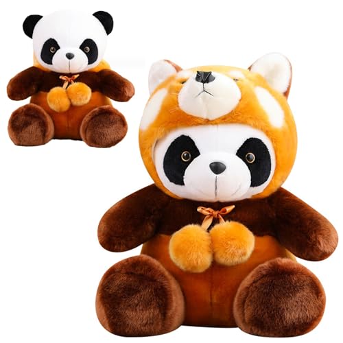 25 cm Roter Panda - Roter Panda Klüschtier für Mädchen, Jungen & Babys - Red Panda Verwandelt Sich in Einen Panda - Zum Spielen, Sammeln & Kuscheln von Bocguy