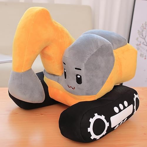 Bagger Kuscheltier, 26 x 23cm Bagger Puppe Plüschtier, Ausschreibung Kinder Plüsch Bagger, Plüsch Baufahrzeug für Jungen und Mädchen, Geburtstagsgeschenk für Kinder, Gelb von Bocguy