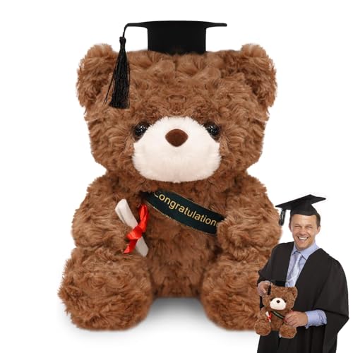 Teddybär Plüsch, 23cm Examensbär mit Doktorhut, Graduation Gift,Bachelor Geschenk,Bestandene Prüfung Geschenk,Geschenke zum Bachelor von Bocguy