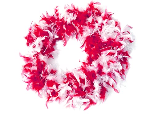 Bock op Kölle Federboa 180cm mit Glitzer, 20er Jahre Kostüm, Gala, Mottopartys, Karneval, Bastelmaterial (Rot-weiß) von Bock op Kölle