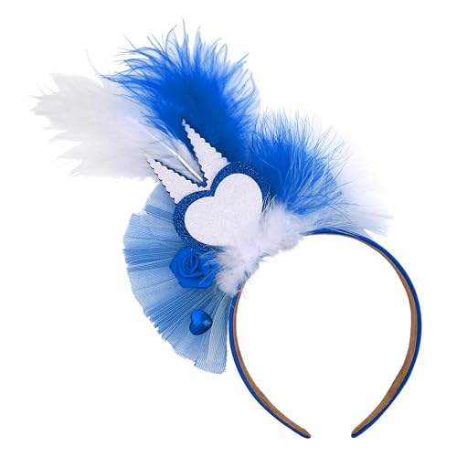 Bock op Kölle Haarreif Dom-Herz-Blau Feder Köln Karneval, Fasching in 3 Farben erhältlich (Dom-Herz-Blau) von Bock op Kölle