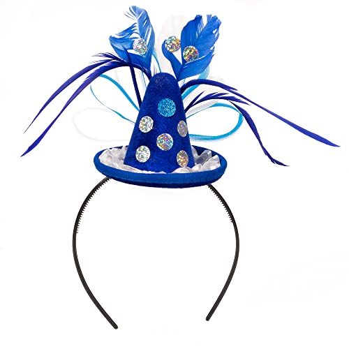 Bock op Kölle Haarreif. Minihut. Punkte Karneval, Fashion Haarreif Party Hütchen Clown Karneval Fasching Kostüm (Blau) von Bock op Kölle
