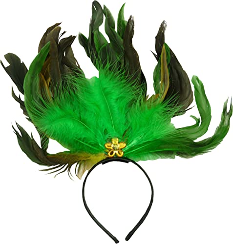 Bock op Kölle Haarreifen mit Federn Rio, Karneval, Fasching in 3 Farben erhältlich (Federn grün-schwarz) von Bock op Kölle