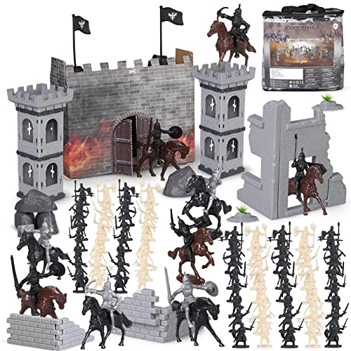 Mittelalterliche Schlossritter, Spielzeug, 254 Stück, alte Soldaten, Kriegerfiguren, Spielzeug, Armee, Männer, Actionfigur, Spielset, Kunststoff, Militärbasis, Spielzeug mit Kavallerie, Pfeil, Turm Mittelalterliche Schlossritter, Spielzeug, 254 Stück, alte Soldaten, Kriegerfiguren, Spielzeug, Armee, Männer, Actionfigur, Spielset, Kunststoff, Militärbasis, Spielzeug mit Kavallerie, Pfeil, Turm von Boderam