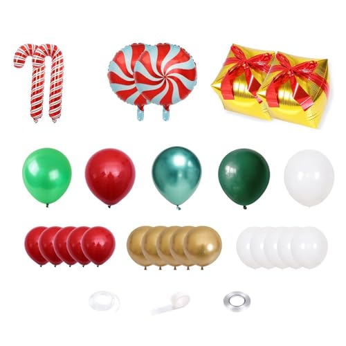 Dekorative Weihnachtsballons, 87-teilig, Weihnachtsballons, Girlandenbogen-Set, bunt, festliche Neujahrsparty-Dekorationen Mehrfarbig von Bodhi2000