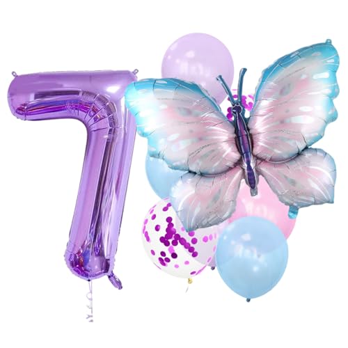 Dickere Schmetterlingsballons mit verschiedenen Zahlen für Babypartys, Geburtstage, Hochzeiten, Partydekorationen, metallische, auslaufsichere Aluminiumfolienballons 7 von Bodhi2000