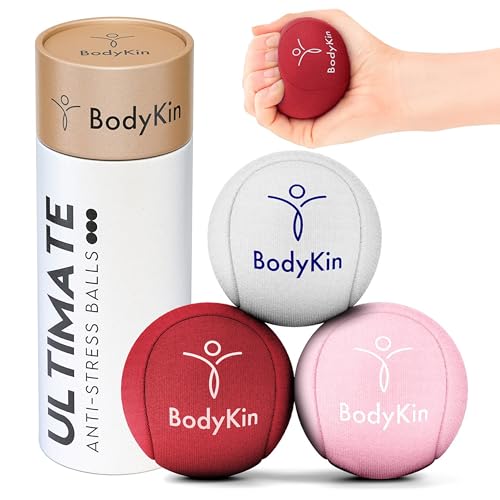 BodyKin Anti Stress Bälle & Handtrainer Ball Set – Antistressball für Erwachsene mit 3 Widerstandsstufen – Ergotherapie Material für Handrehabilitation & Stressabbau – 3 Farben Verfügbar von BodyKin