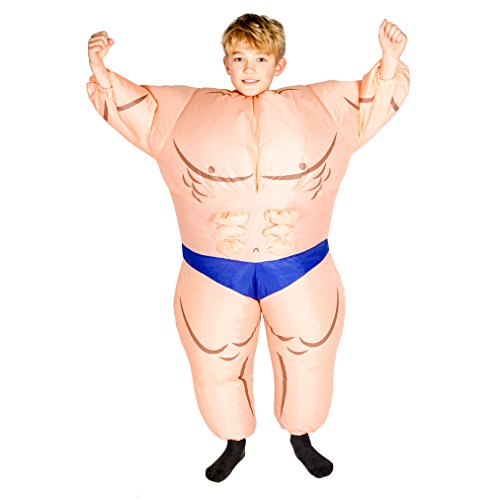 Bodysocks® Aufblasbares Bodybuilder Muskel Mann Anzug für Kinder von Bodysocks Fancy Dress