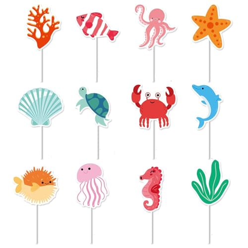 Boerni 24 Stück Ozean Meer Tier Cupcake Toppers Delphin Seepferdchen Seestern Fisch für unter dem Meer Thema Party Baby Dusche Kinder Geburtstag Party Kuchen Dekorationen Zubehör Boerni 24 Stück Ozean Meer Tier Cupcake Toppers Delphin Seepferdchen Seestern Fisch für unter dem Meer Thema Party Baby Dusche Kinder Geburtstag Party Kuchen Dekorationen Zubehör von Boerni
