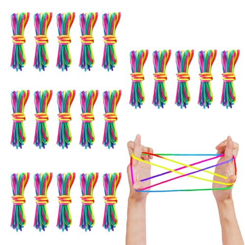Bofanze 20 Stück Fingerspiele Seilspielzeug Farbige Katzenwiege Finger Seil Spielzeug Finger-Twist-Spielen für Geburtstagsgeschenk Fingerspiel Faden Spielzeug Spiele Partyspiele Bofanze 20 Stück Fingerspiele Seilspielzeug Farbige Katzenwiege Finger Seil Spielzeug Finger-Twist-Spielen für Geburtstagsgeschenk Fingerspiel Faden Spielzeug Spiele Partyspiele von Bofanze