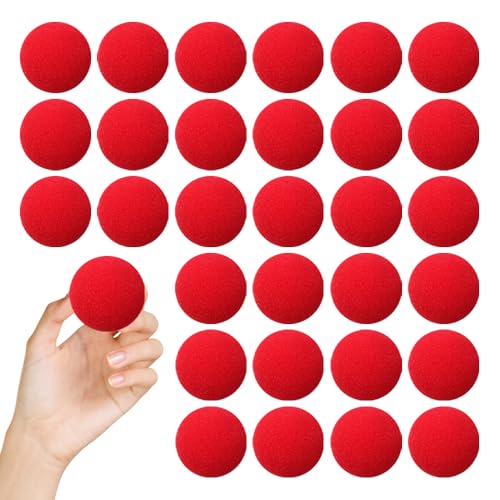 Bofanze 30 Stück Rote Schwammbälle, 4,5cm Super Soft Magic Sponge Balls, Sponge Balls Magic Schaumstoffbälle Klein Weicher Schwammball, Rot Kleine Schwammkugeln Magic Trick Requisiten von Bofanze