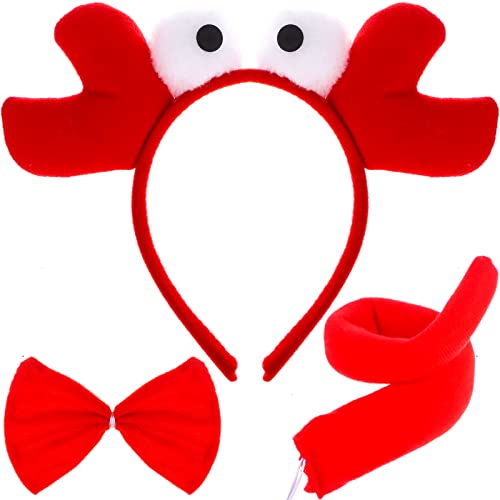 Bofeiya 3-teiliges Krabben-Kostüm-Set, Tier-Kostüm-Set, Zubehör, 3D-Krabbenohr-Stirnband, Schwanz-Fliege für Kinder Erwachsene, Halloween, Weihnachten, Tier, Cosplay, Party, Verkleidung Bofeiya 3-teiliges Krabben-Kostüm-Set, Tier-Kostüm-Set, Zubehör, 3D-Krabbenohr-Stirnband, Schwanz-Fliege für Kinder Erwachsene, Halloween, Weihnachten, Tier, Cosplay, Party, Verkleidung von Bofeiya