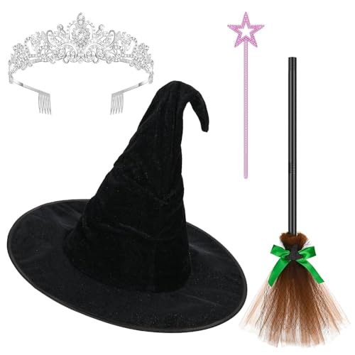 Bofeiya 4-teiliges Hexenprinzessin-Kostüm-Zubehör, inklusive Prinzessinnen-Zauberstab, Krone und Hexenhutbesen für Film, Halloween, Zauberer-Outfits, Requisiten, mehrfarbig Bofeiya 4-teiliges Hexenprinzessin-Kostüm-Zubehör, inklusive Prinzessinnen-Zauberstab, Krone und Hexenhutbesen für Film, Halloween, Zauberer-Outfits, Requisiten, mehrfarbig von Bofeiya
