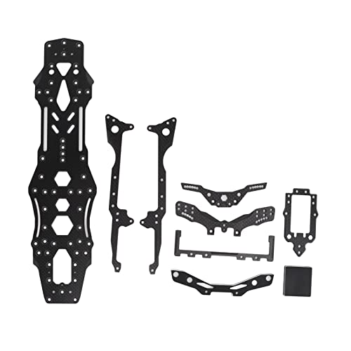 3RACING D5S Lite 1/10 RC Car Upgrade Chassis Set, Carbon and Aluminum Accessories, Hollow for Better Cooling, Installation, Improves Drift Performance (Black) von Bognajin
