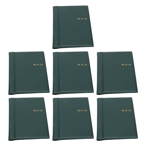 7 PCs Collection Book Set, Green Clear PVC -Seiten, Design, 120 Taschen für Silberdollar -Token -Medaillen, ideale Sammler, Leckdosen zum Aufbewahren von Bognajin