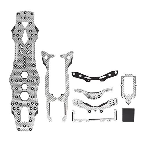 Bognajin 3RACING D5S Lite 1/10 RC Car Upgrade Chassis Set, Carbon and Aluminum Accessories, Hollow for Better Cooling, Installation, Improves Drift Performance (Silver SSG) von Bognajin